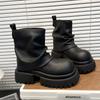 Женские ботинки на плоской платформе, высокие ботинки, дизайнерское платье, новая зимняя обувь, модные ботинки Челси 2025, повседневный спортивный бренд, готические ботинки для женщин