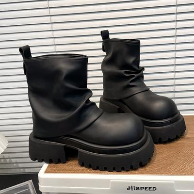 Женские ботинки на плоской платформе, высокие ботинки, дизайнерское платье, новая зимняя обувь, ботинки челси 2025, повседневный спортивный бренд, готические ботинки для женщин