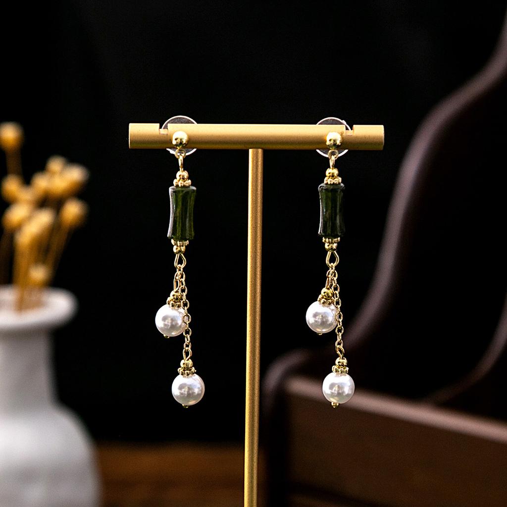 BLINGBAY женские новые серьги с искусственным жемчугом в китайском стиле, серьги с кисточками в форме бабочки в китайском стиле, простые аксессуары Hanfu, ретро-ювелирные изделия