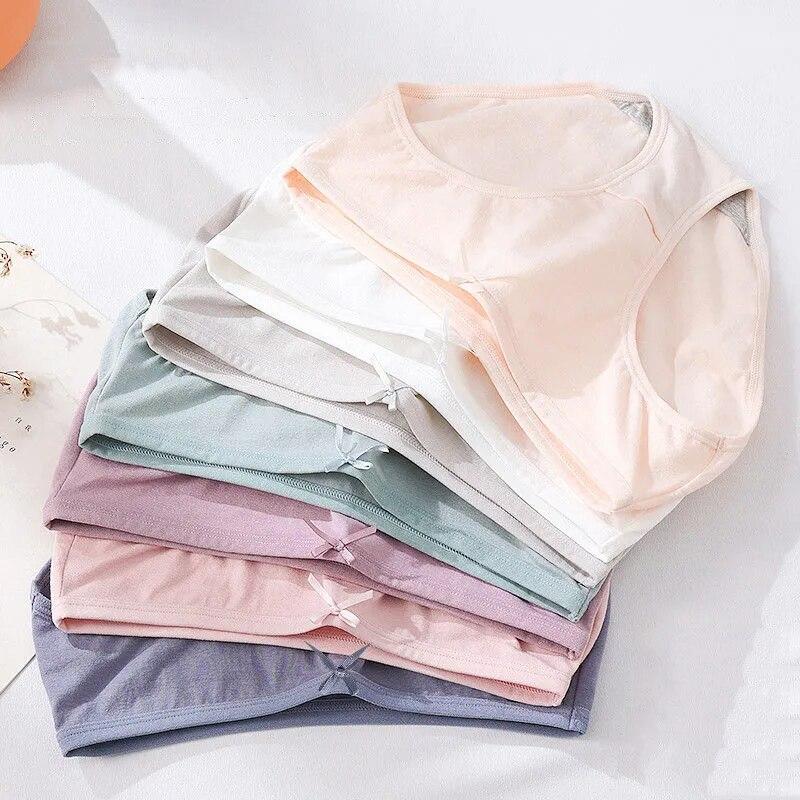 5Pcs/Set Cotton Women Panties Breathable Underwear Cute Bow Girls Briefs Low Waist Underpants