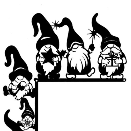 Юшэн Рождественский гном Украшение дверного проема Железо Безликий гном Угловая табличка на дверь Полый эльф Накладка-сидушка на край входной двери