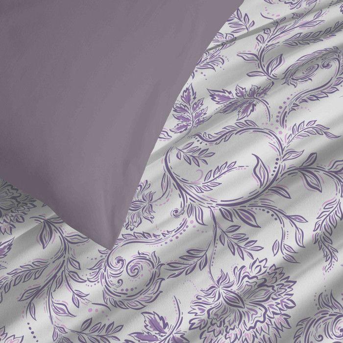 Pack complet housse de couette réversible "Vanessa" 6 pièces pour lit 180 x 200 "King Size" Salma Lavande