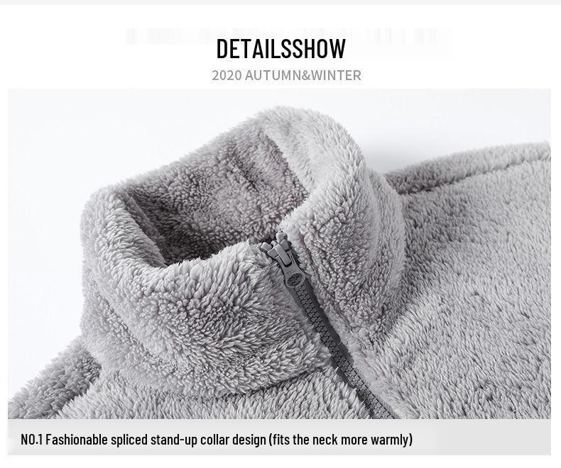 Unisex Polar Fleece Jacket: Double-Sided Thick Cardigan for Outdoor Use in Spring, Autumn, and Winter.