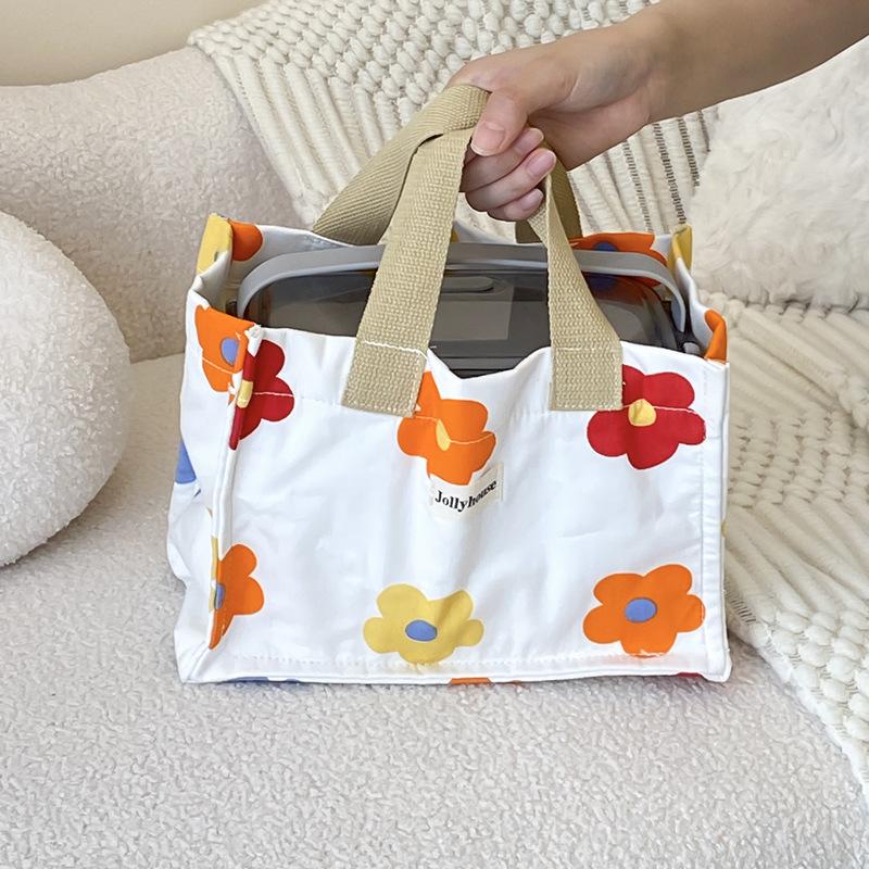 Да язык/маленький свежий литературный пикник цветочная сумка для ланча сумка для бенто ручная переноска универсальная ручная переноска маленькая квадратная сумка