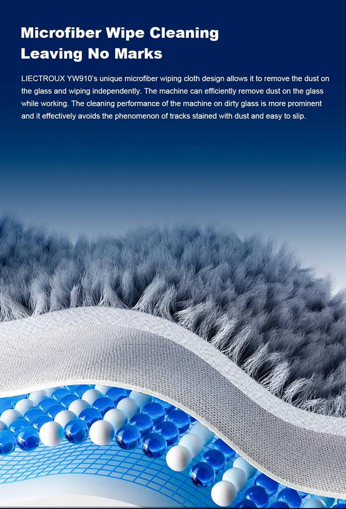Восстановленный робот для мытья окон Liectroux YW910, двойное распыление воды, вакуумное всасывание 3000 Па, лазерный датчик, управление через приложение и пульт, функция памяти