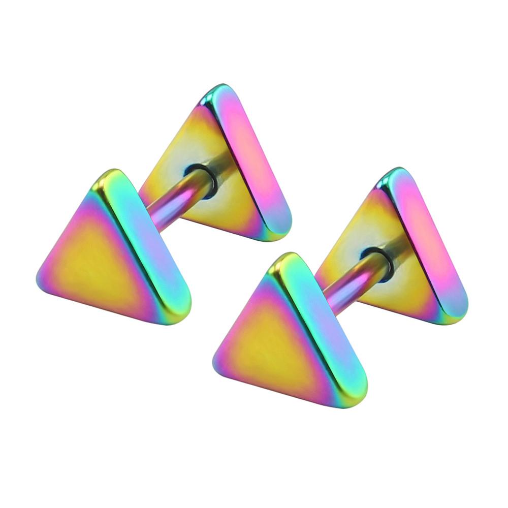 Cool Colorful Small Stud Earrings for Women Men Piercing Stainless Steel Circle Hoop Earrings Punk Girl Dangle Earrings