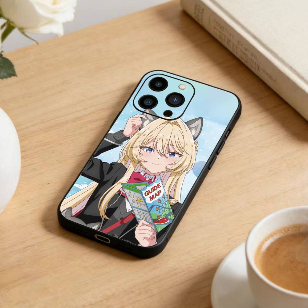 Чехол для телефона Аниме Watanare Для iPhone 17, 16, 15, 14, 13, 12 Plus, Max Мягкий Силиконовый Черный Чехол
