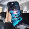 Защитный чехол для iPhone 15/16/17 Pro Max с градиентом синего моря и черным цветом