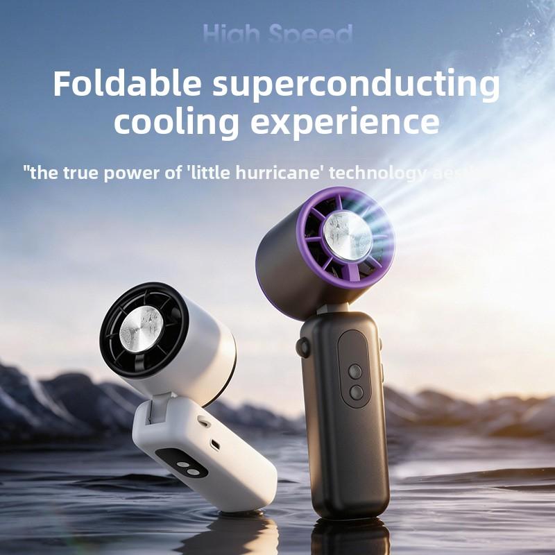 Small Handheld Fan High-speed Ice Cooling ABS Material Mini Outdoor Portable Gift Neck-Hanging Electric Fan
