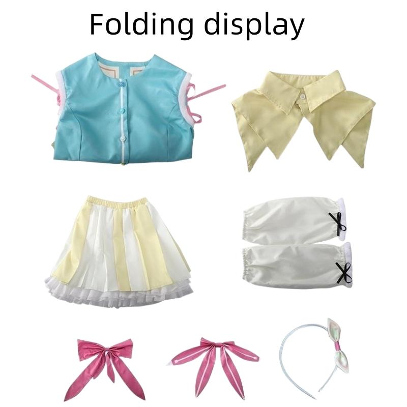 Project Sekai Colorful Stage Kusanagi Nene Cosplay Green Wig with Lovely Dress Clothing Full Set Accessories Halloween Costumes