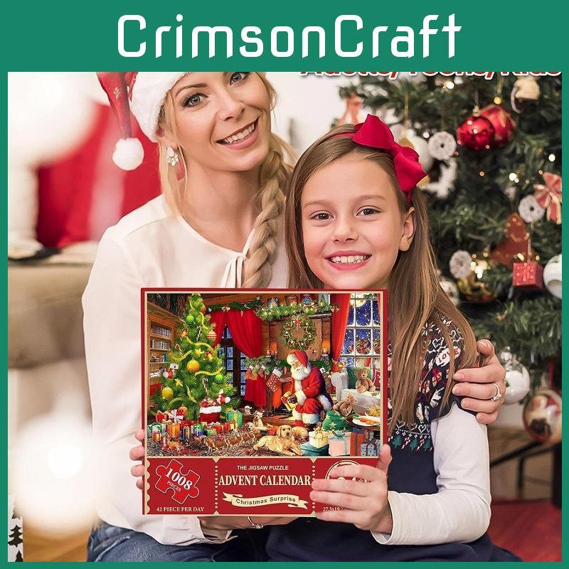 Vibrant Christmas Jigsaw Puzzle Advent Calendar Made From Premium Paper With 1008 Pieces