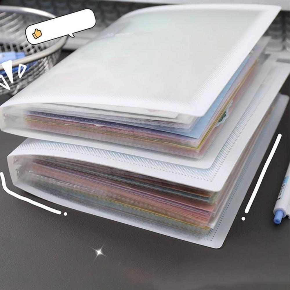 20/40 Pages Landscape Sticker Storage Book Transparent A5 File Folder  Students