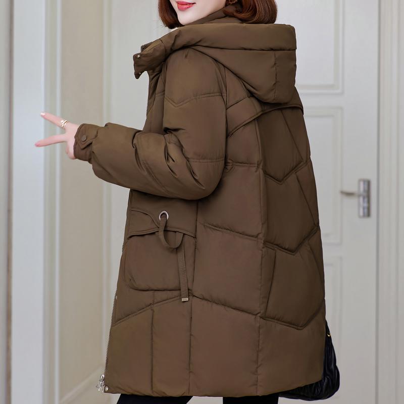 Женское длинное пальто зимняя верхняя одежда больших размеров элегантная женская куртка с капюшоном повседневная свободная толстая теплая парка