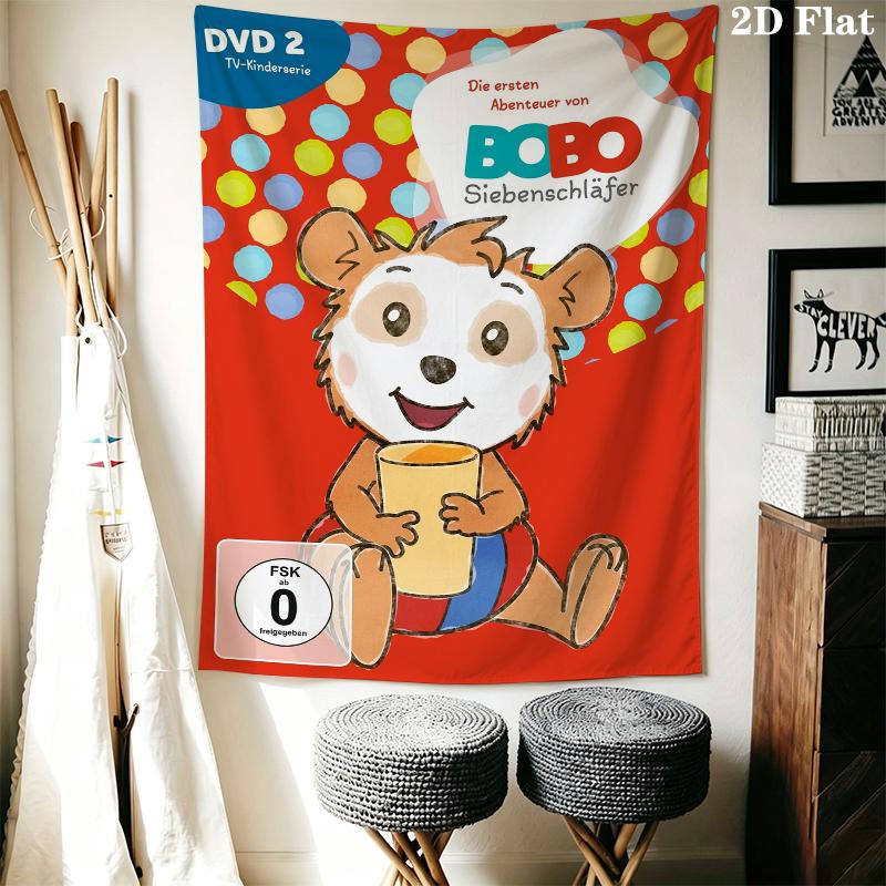 Bobo Siebenschlafer Wall Tapestry Aesthetic Wall Hanging Printed Fabric Blanket Decorative Tapestries for Bedroom Living Room Home Decor