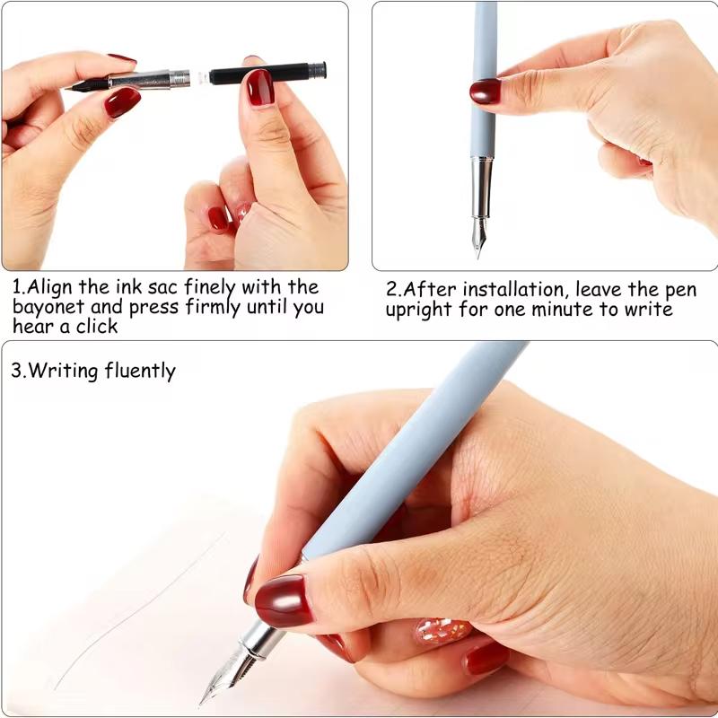 50/100pcs Fountain Pen Ink Cartridges Black Blue Red Set of 3.4 mm Refill Ink Cartridges Bore Diameter High Quality