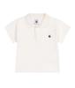 Поло 36 95см [Petit Bateau] с коротким рукавом A0CZ4, молочный, месяцев,