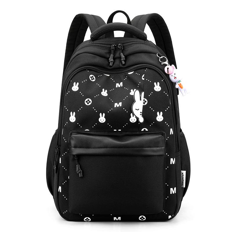 New Fashion Backpack, Light Primary School Bag, Large-capacity Printed Cute Bunny Backpack