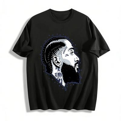 Графическая футболка с коротким рукавом в стиле кэжуал, посвященная Nipsey Hussle. Хлопковая футболка