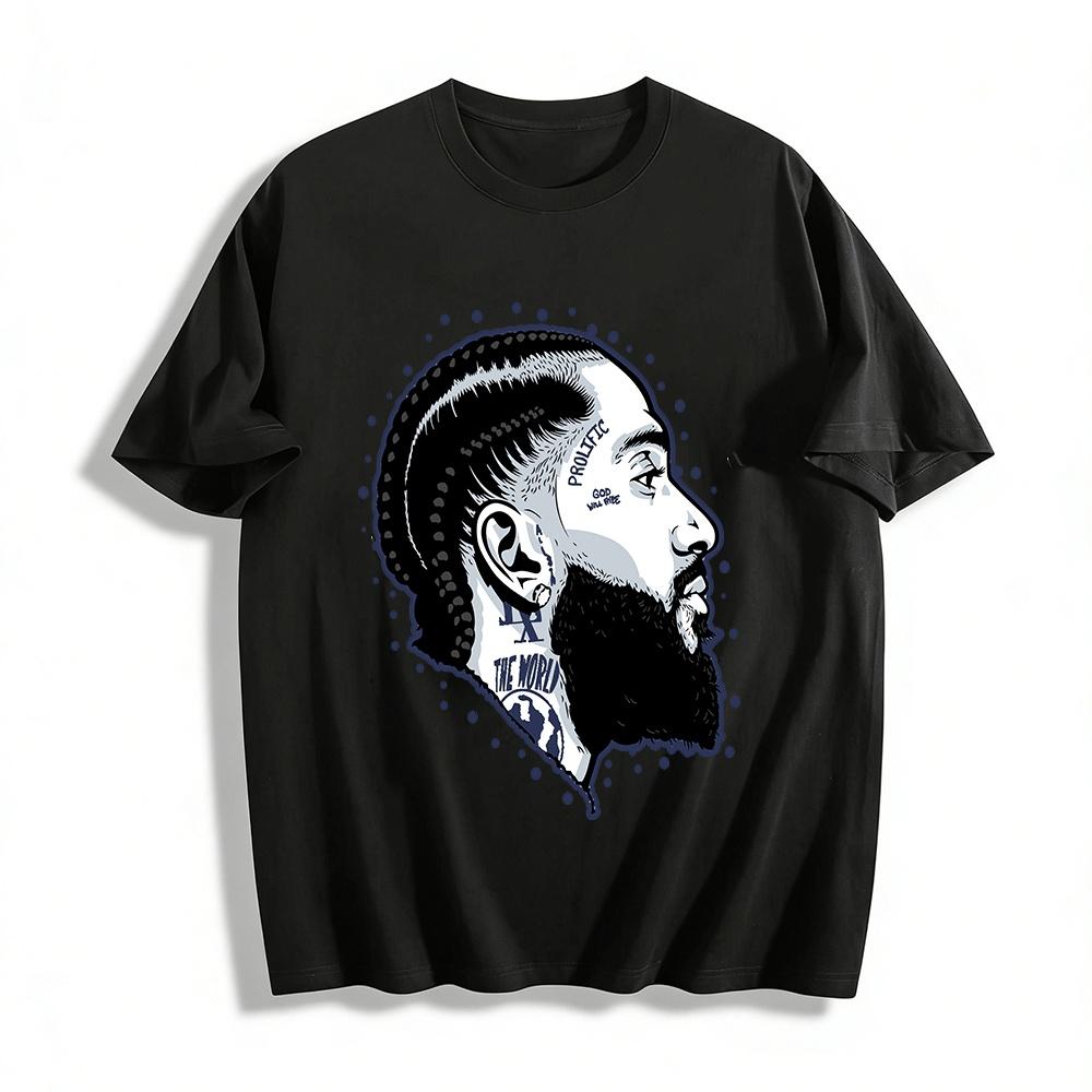 Графическая футболка с коротким рукавом в стиле кэжуал, посвященная Nipsey Hussle. Хлопковая футболка