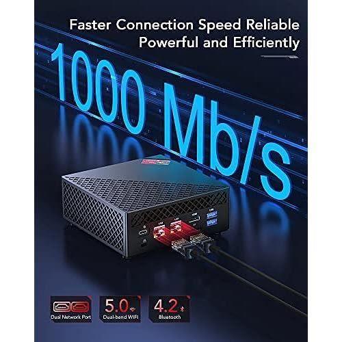 Мини-ПК - NIPOGI - Ryzen 5 5500U - 16 ГБ ОЗУ - 512 ГБ SSD - Двойной LAN