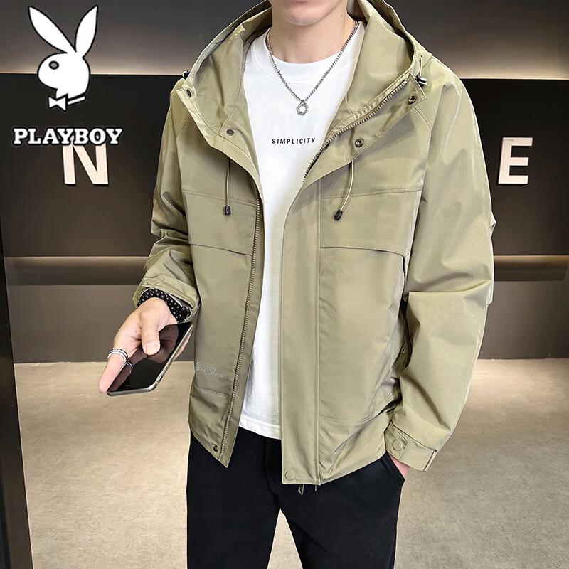 PLAYBOY Мужская повседневная ветровка с капюшоном