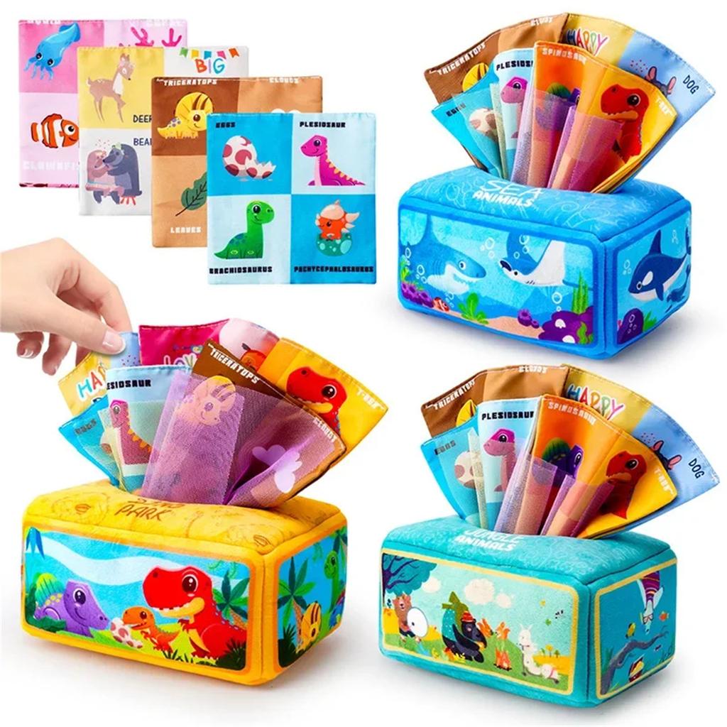 Baby Draw Paper Towel Tearing Tissue Box Baby Puzzle Early Education Children Cloth Educational Learning Toys