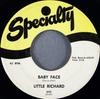 7-дюймовая пластинка LITTLE RICHARD - Baby Face 645 Specialty 1958 UK Рок Б/У