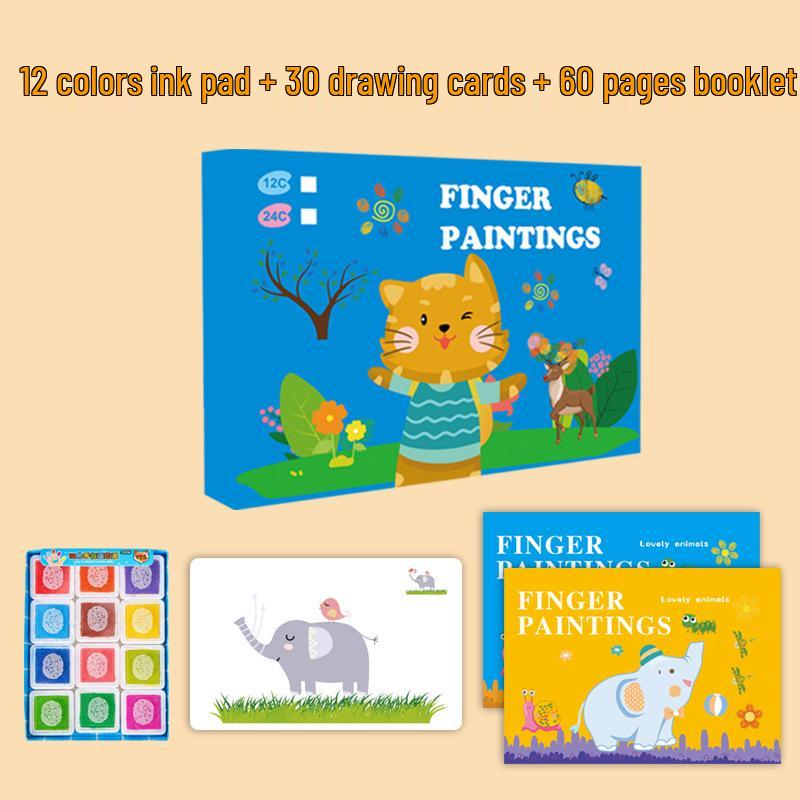 Portable Toddler Fingerprint Painting Book: Creative, Washable, Educational Toy for Early Learning
