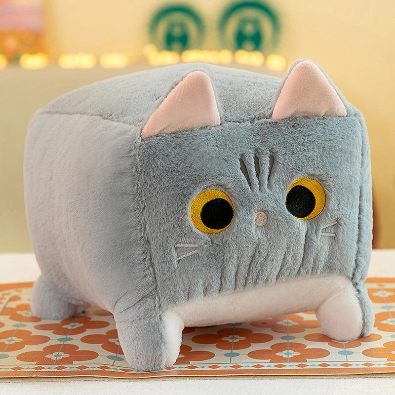 Квадратная подушка-кошка плюшевая игрушка котенок животное плюшевая пушистая подушка мягкая кукла мультяшная каваи черная кошка украшение подушка для отдыха ребенок