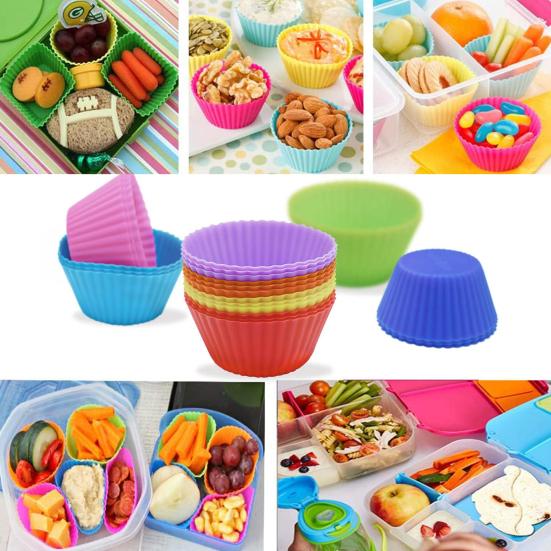 Silicone Cupcake Liners Reusable Cupcake Muffin Baking Cups High Temp Resistant Food Grade Cake Mold Gift for Baking Enthusiasts