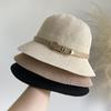 Cotton and Linen Hat Women's Spring and Autumn Thin Women's Bucket Hat Breathable Sun Hat Basin Hat Sunscreen Sun Hat Tide