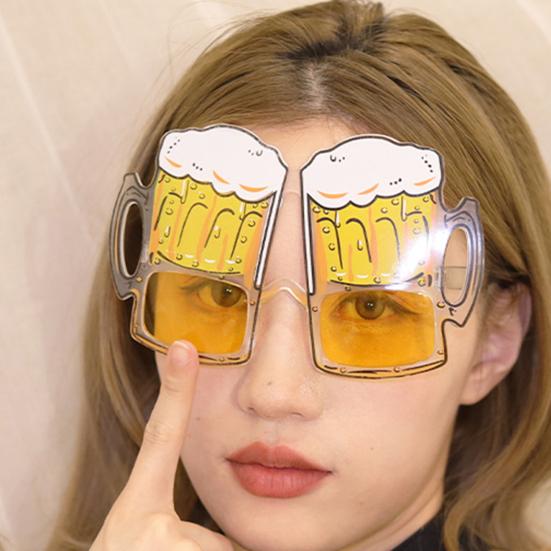 Beer Mug Glasses Funny Flexible Temples Spilled Beer Mug Design Cup Props Bottle Funny Glasses Party Supplies
