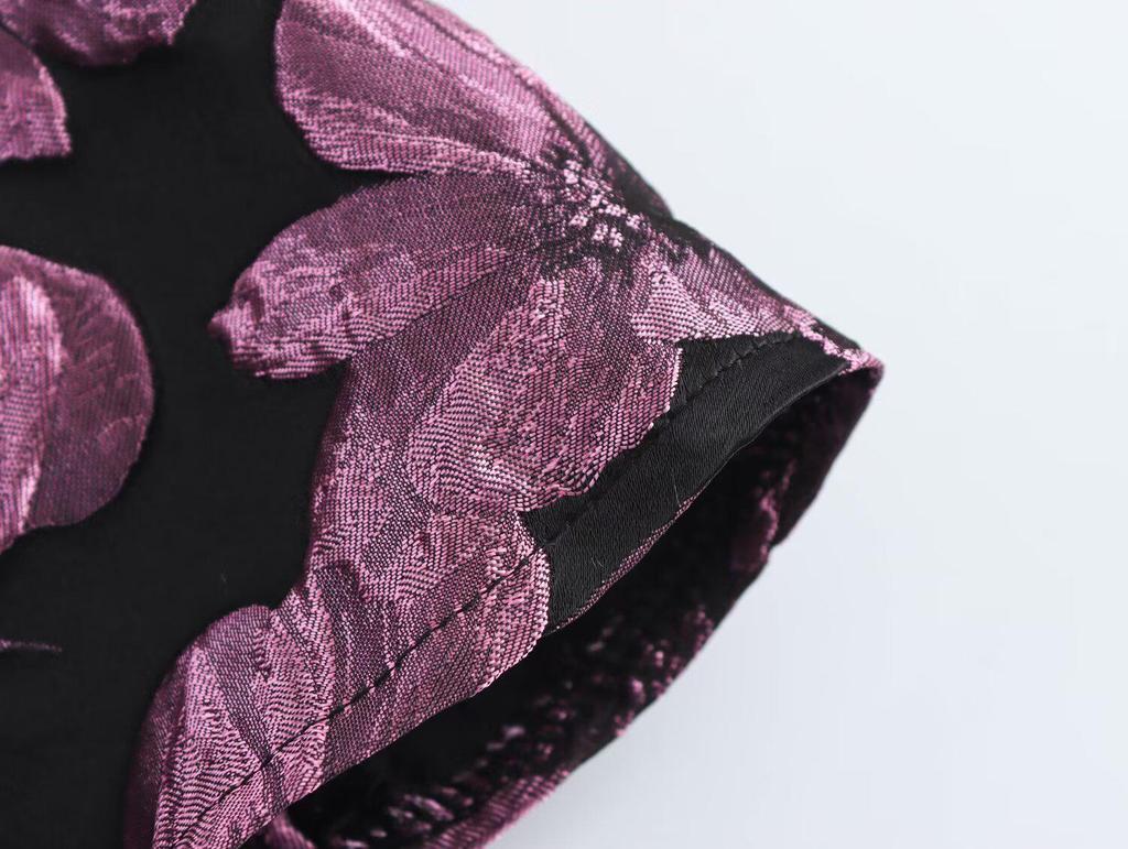 Spring 2025 Women's Off-Shoulder Jacquard A-Line Dress - European & American Style