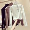Half-high Collar Bottoming Shirt Women's Autumn and Winter Women's Women's T-shirt Slim Letters Plus Velvet Warm Heating Top