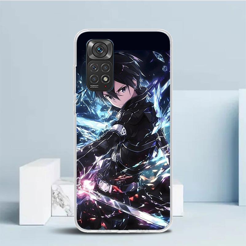 Чехол-бампер Sword Art Online Кирито для телефона Xiaomi Redmi Note 15 14 13 12 Pro Plus 14S 11S 11T 11E 10S 10 4G с рисунком