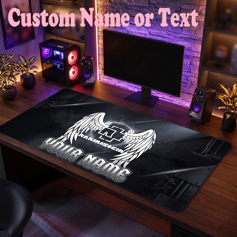 Rammstein Customized Name Text Mouse Pad, Large Desk Mouse Mat Personalized Home Office Present
