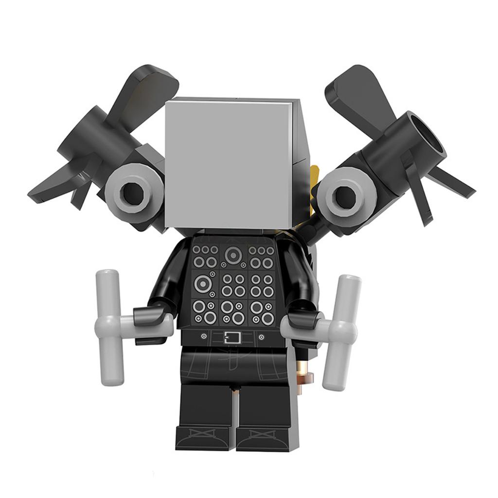 Toilet Man vs Surveillance Man Building Blocks Figure Toy, Montessori Logic Training Desktop Ornament, Great Gift for Boys and Girls