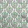 Cotton Flex Green Fabric Asian Traditional Floral With Texture Dress Material Fabric Print Fabric By The Yard 40 Inch