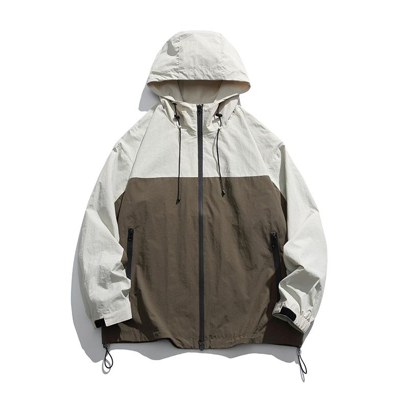 Весна и осень, новая мужская куртка с капюшоном в корейском стиле с цветными блоками, модная пара, интернет-знаменитость, модная и универсальная куртка того же стиля