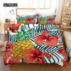 Floral Duvet Cover Set Floral Tropical Bedding Set Tropical Flowers Leaves for Kids Teen Polyester Double Queen King Quilt Cover