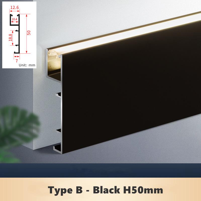 1 м H50/80 мм светодиодный плинтус алюминиевый профиль поверхностный твердый балочный световой канал металлический настенный плинтус линейный светильник молочный чехол