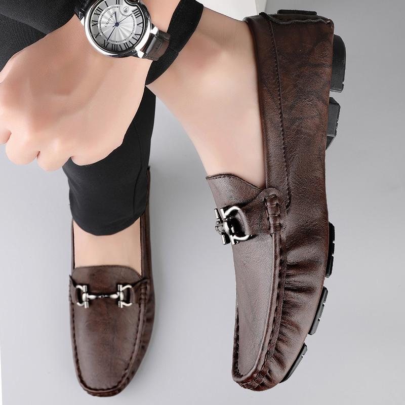 Модная офисная обувь слипоны ручной работы, мужские повседневные лоферы из натуральной кожи, удобная обувь для вождения для деловых поездок, вечеринок, балетки