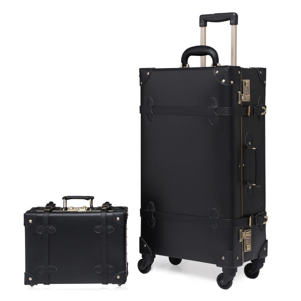 Suitcase Ultra Lightweight Carry Retro Carry Bag for Business Trips and School Trips Size [urecity] Set, Case, Trunk, Stylish, Cute, Pink, (Black,