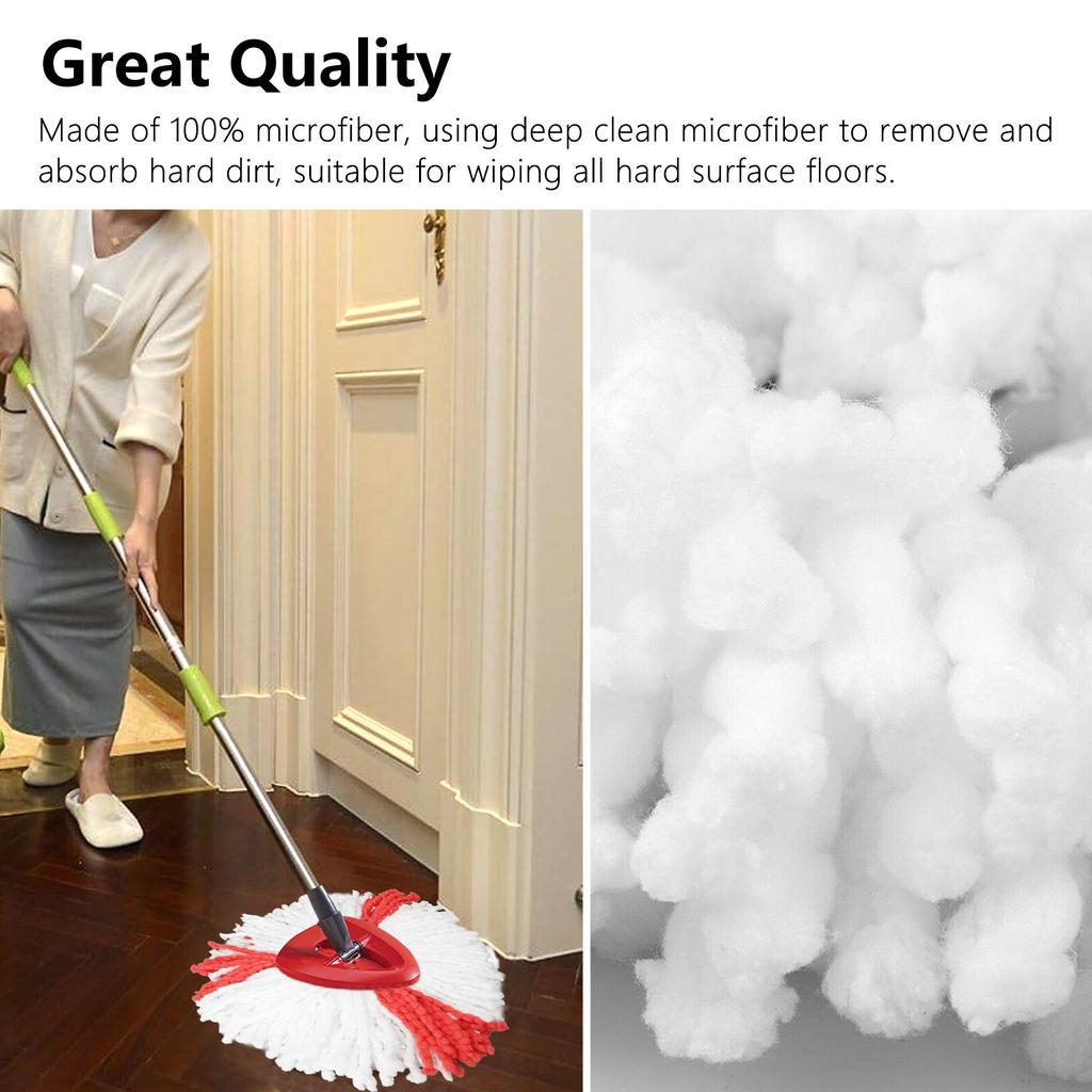 New Replacement 360 Rotating Head Easy Microfiber Spinning Floor Mop Head