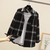 Men's Long-Sleeve Plaid Shirt - Autumn Hong Kong Style, Trendy Korean Slim Fit, Casual Jacket for Couples