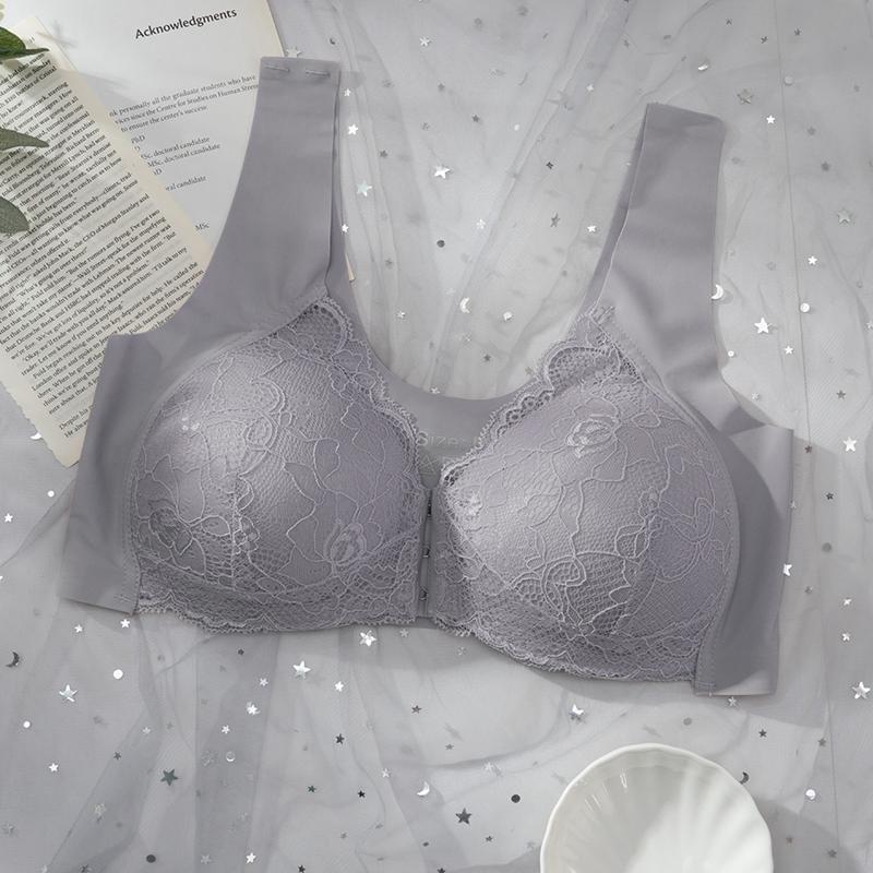 Front Buckle Plus Size Bra Underwear Lace Sexy Push Up Bra No Steel Ring Women's Underwear Bra