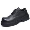 Fashion Retro Black Platform Shoes for Men Fashion Casual Increase 5cm Big Head Men's Dress Shoes Spring Autumn Designer Derby Shoe Male