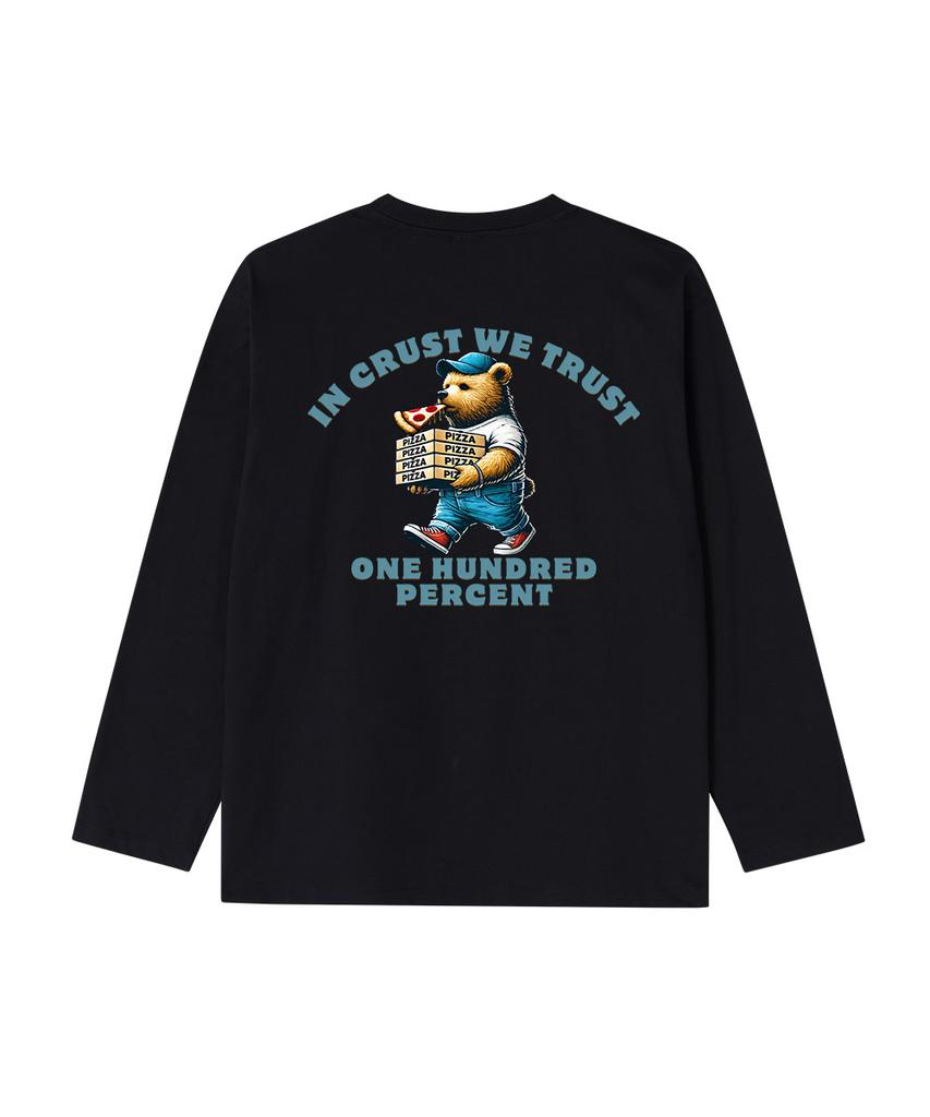 OHP Ohpxgoodd4 B Базовая футболка с длинным рукавом для любителя пиццы