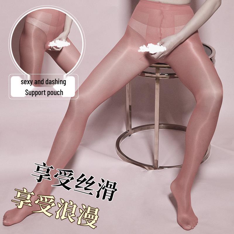 Seamless Transparent High-Waist Pantyhose with Horse Oil for Men