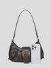 2024 Spring Retro Y2K Wasteland Style Two-Tone Leather Shoulder Bag